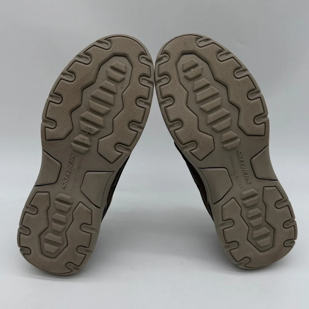 Skechers Mens Leather Relaxed Fit Air Cooled Memory Foam Size 12 USA 56296 Tan